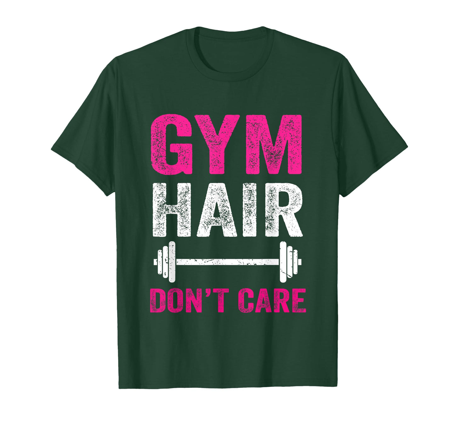 Gym Hair Don't Care Funny Gym Workout Gift Distressed Women T-Shirt