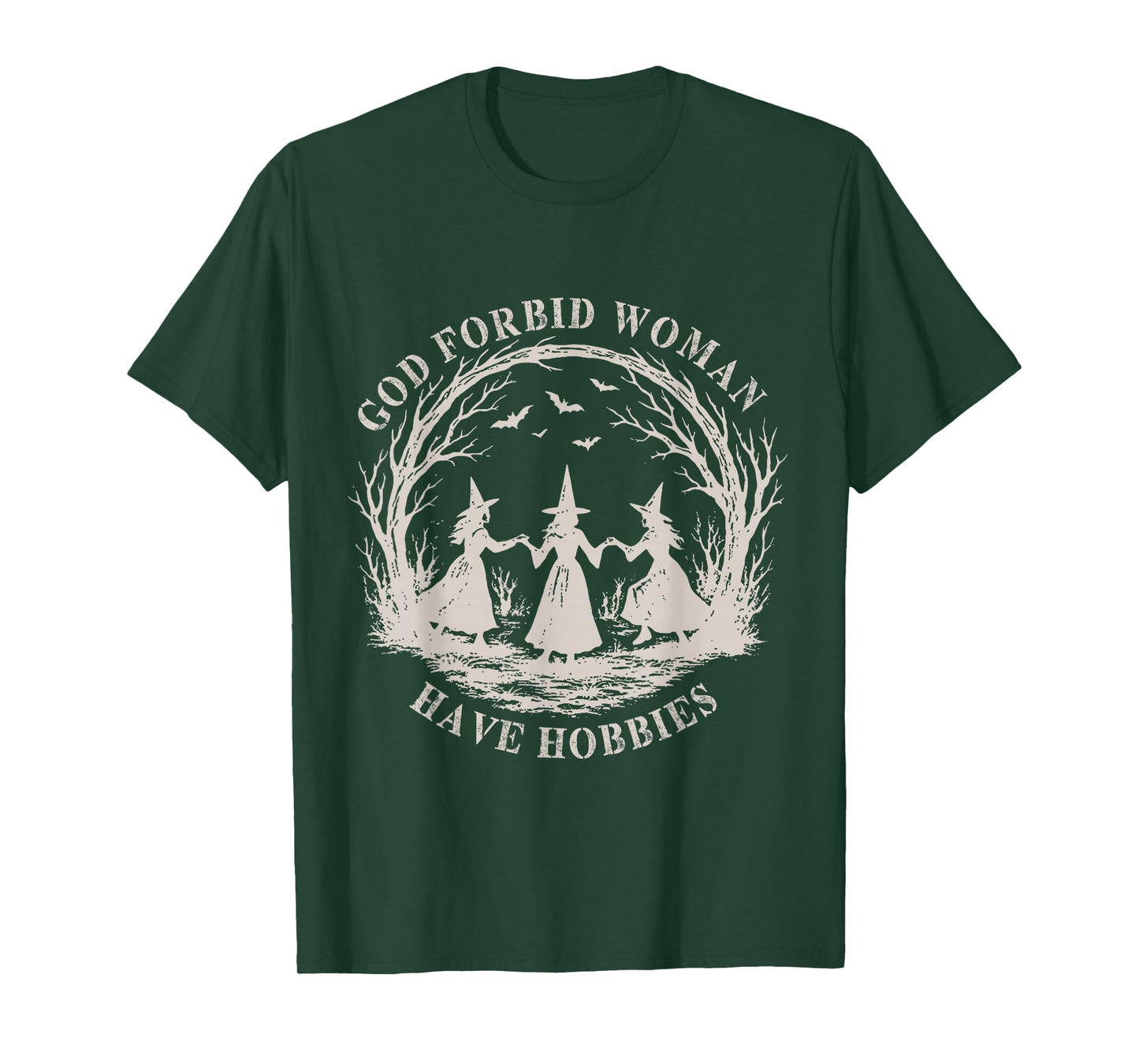 God Forbid Women Have Hobbies Vintage Witch Halloween T-Shirt
