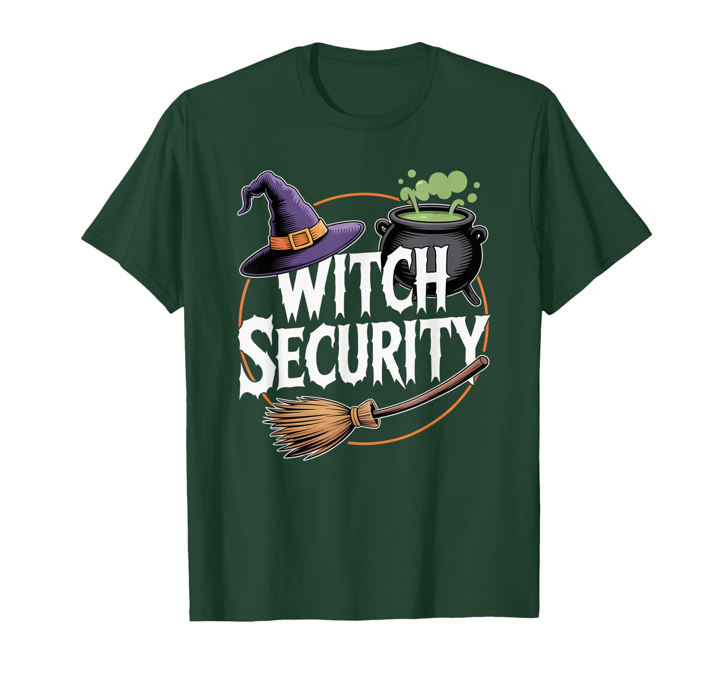 Witch Security Funny Halloween Costume Dad Mom Group T-Shirt