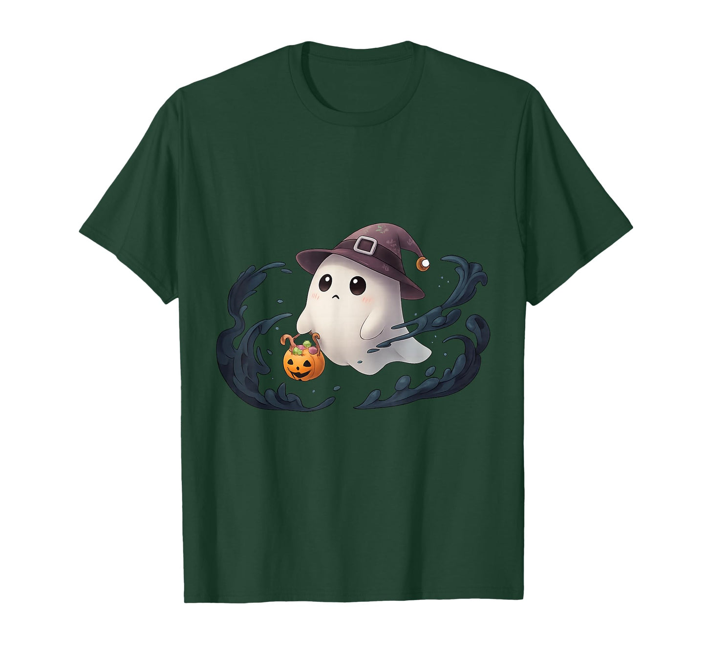 Cute Ghost Witch Halloween Kawaii TrickOrTreat Pumpkin Candy T-Shirt