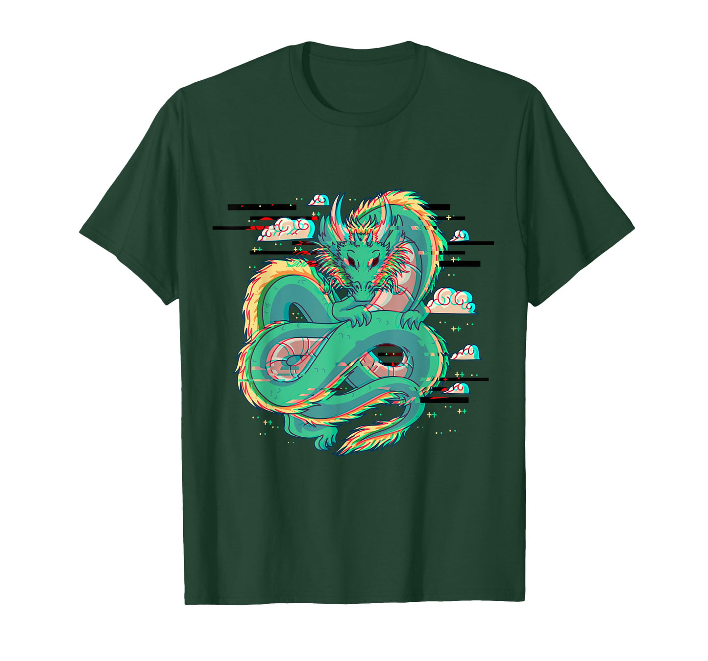 Grunge Dragon Glitch Dragon Aesthetic Style Japan Vaporwave T-Shirt