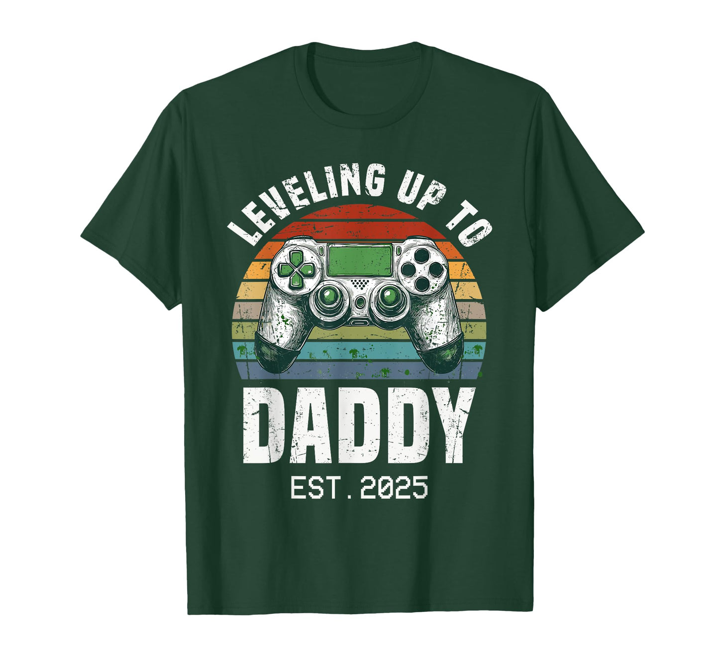 Funny New Dad Leveling Up To Daddy Est 2025 Expecting Parent T-Shirt