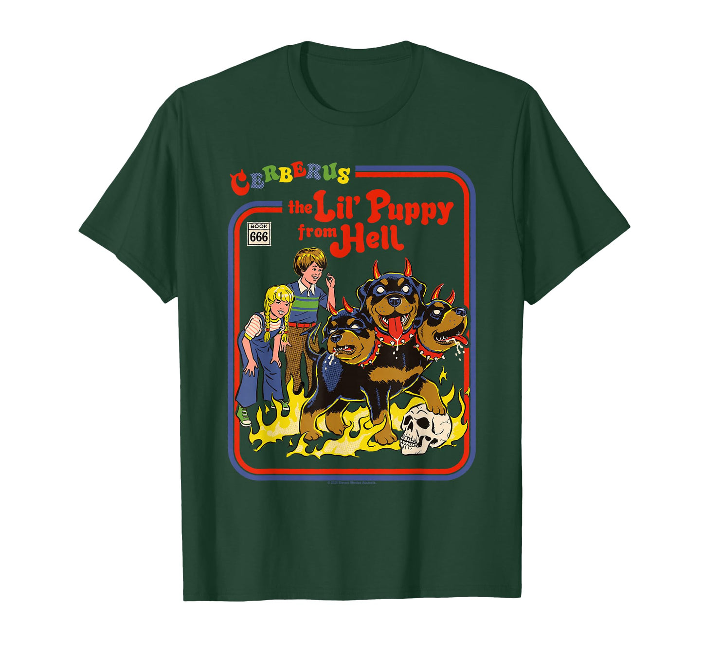 Cerberus Puppy Sarcastic Retro Vintage Funny Adult Humor T-Shirt
