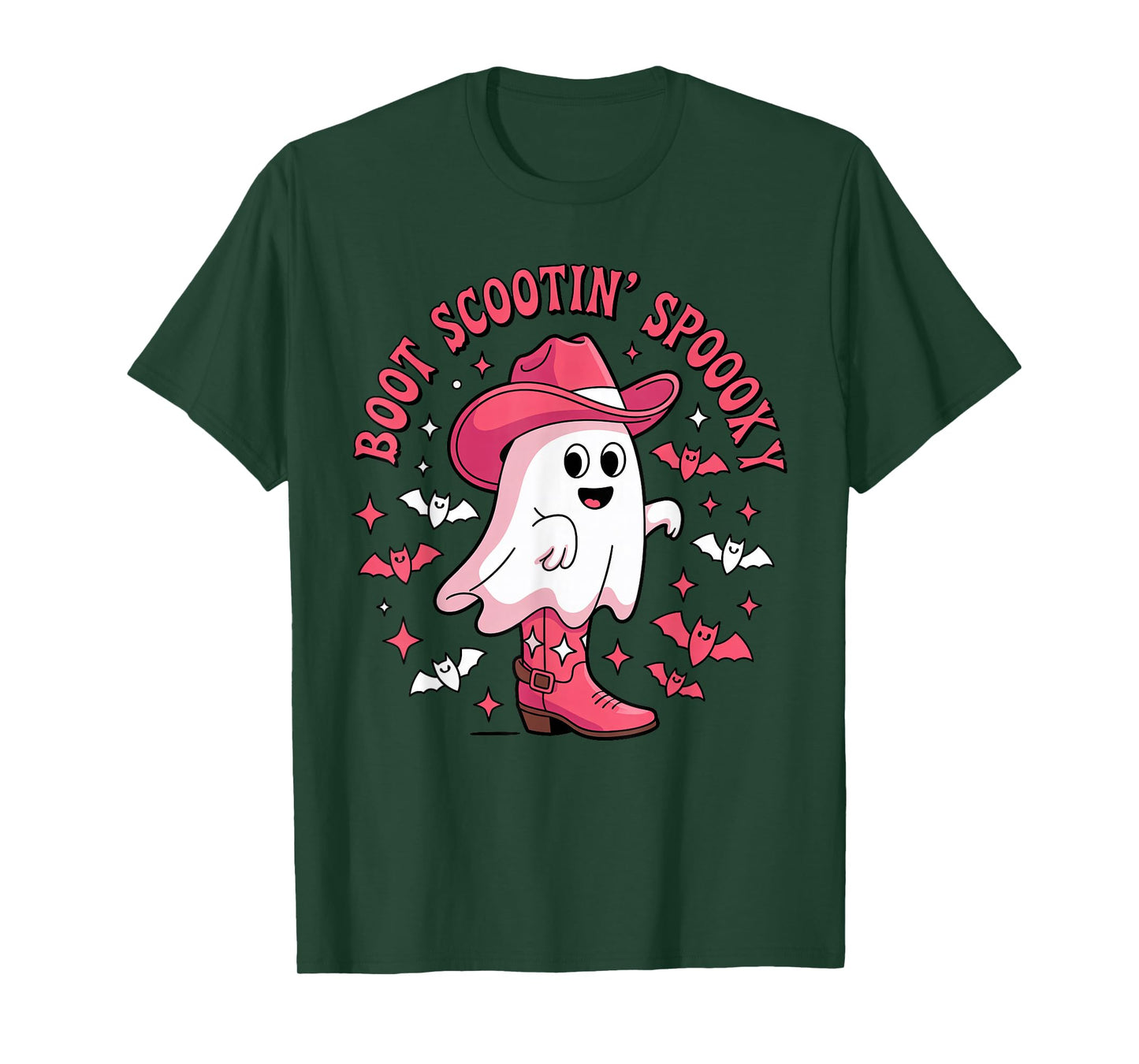 Funny Boot Scootin Spooky Ghost Costume Kids Boys Halloween T-Shirt