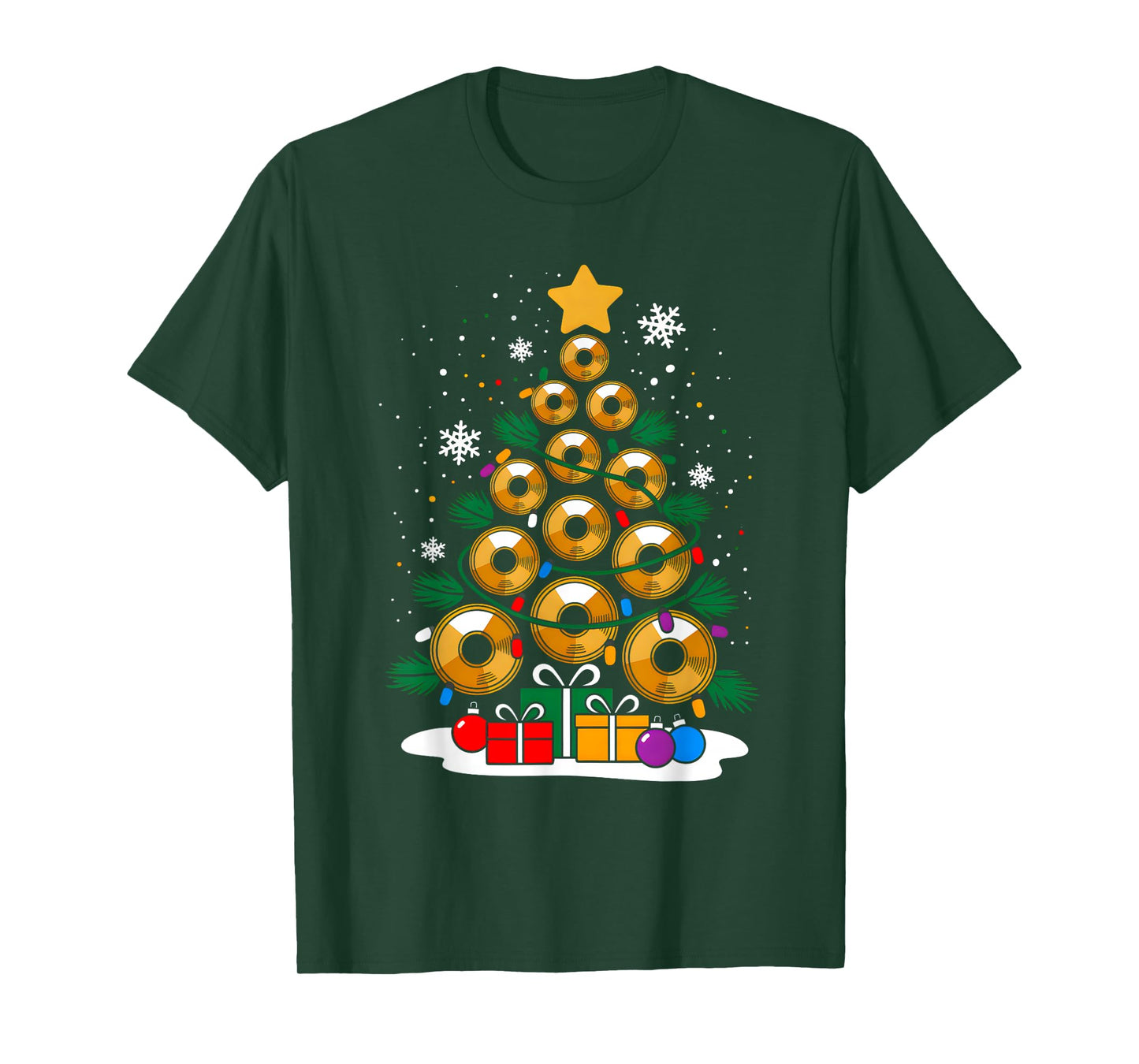Christmas Dj Player Xmas Tree Funny Music Lover Santa T-Shirt