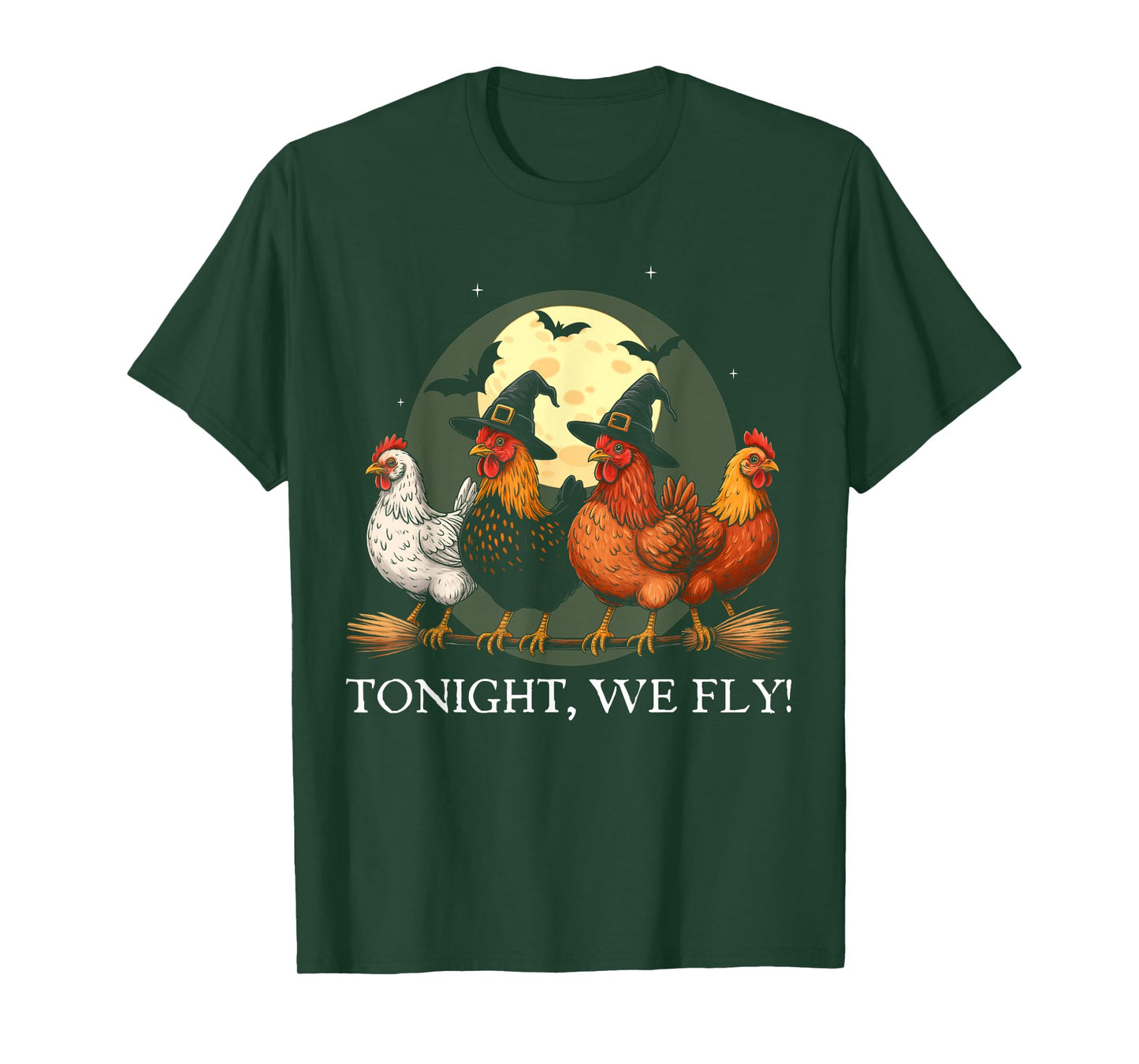 Tonight We Fly Funny Chicken Spooky Season Farm Halloween T-Shirt