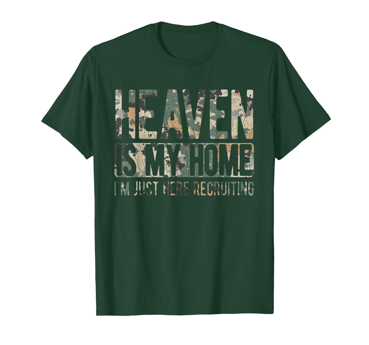 Vintage Camo Heaven Is My Home Religious Christian Camo T-Shirt