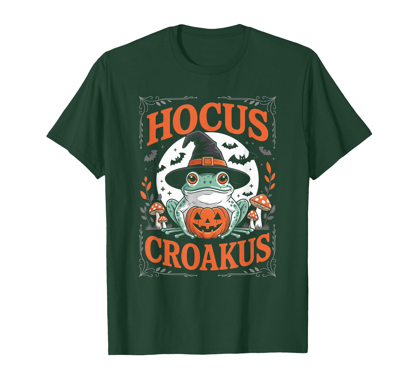 Halloween Frog Witch Pun Hocus Crocus Toad Lover Costume T-Shirt