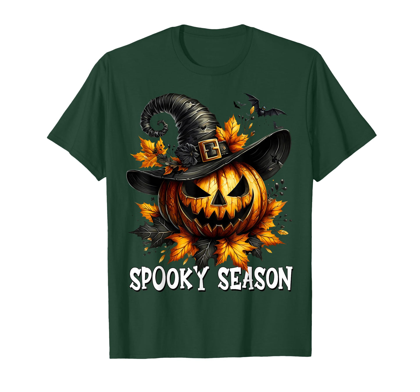 Jack O Lantern Pumpkin Witch Hat Halloween Spooky Season T-Shirt