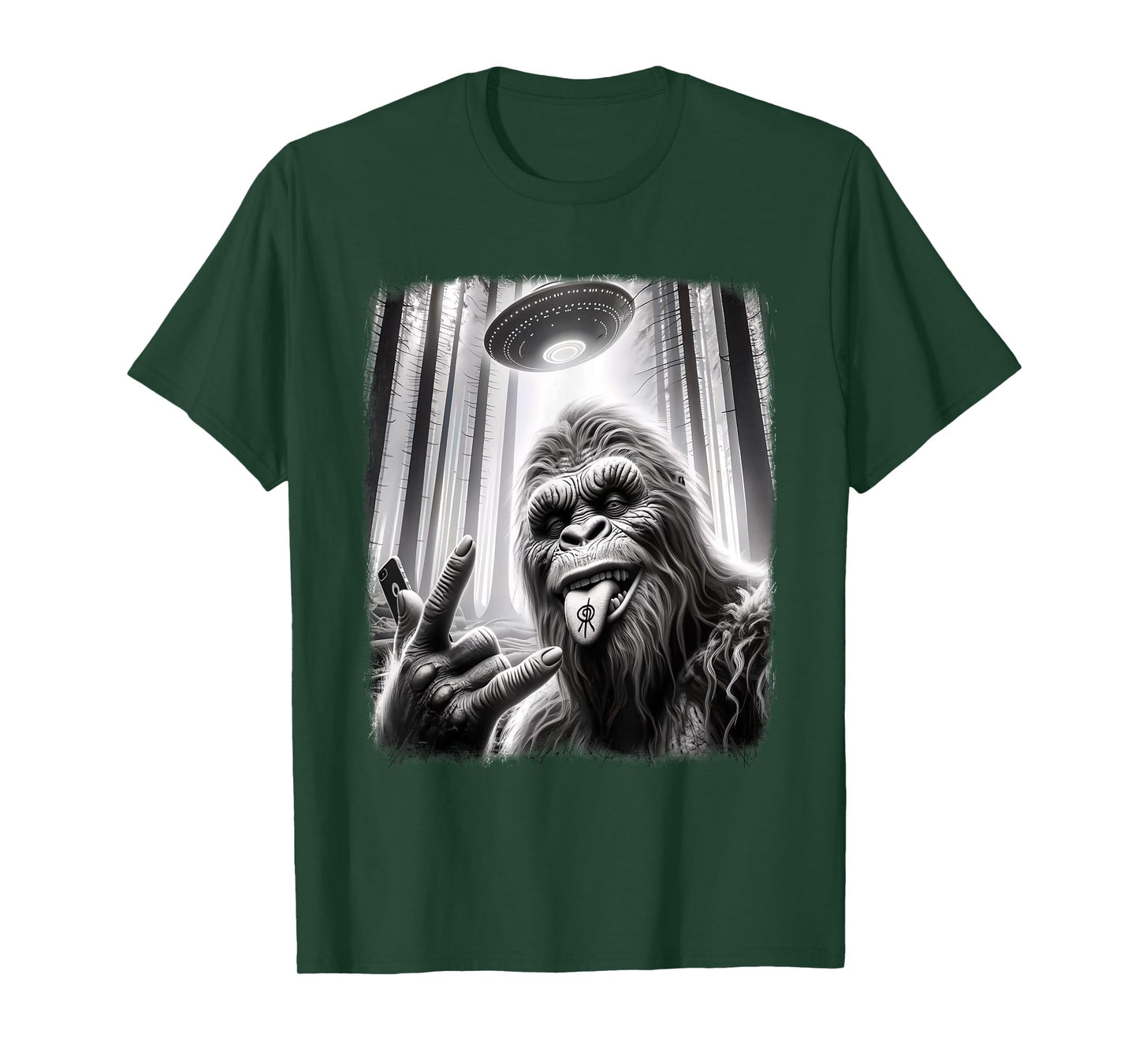 Sasquatch Selfie Big Foot Rock On UFO Alien Funny 0HJXK2 T-Shirt