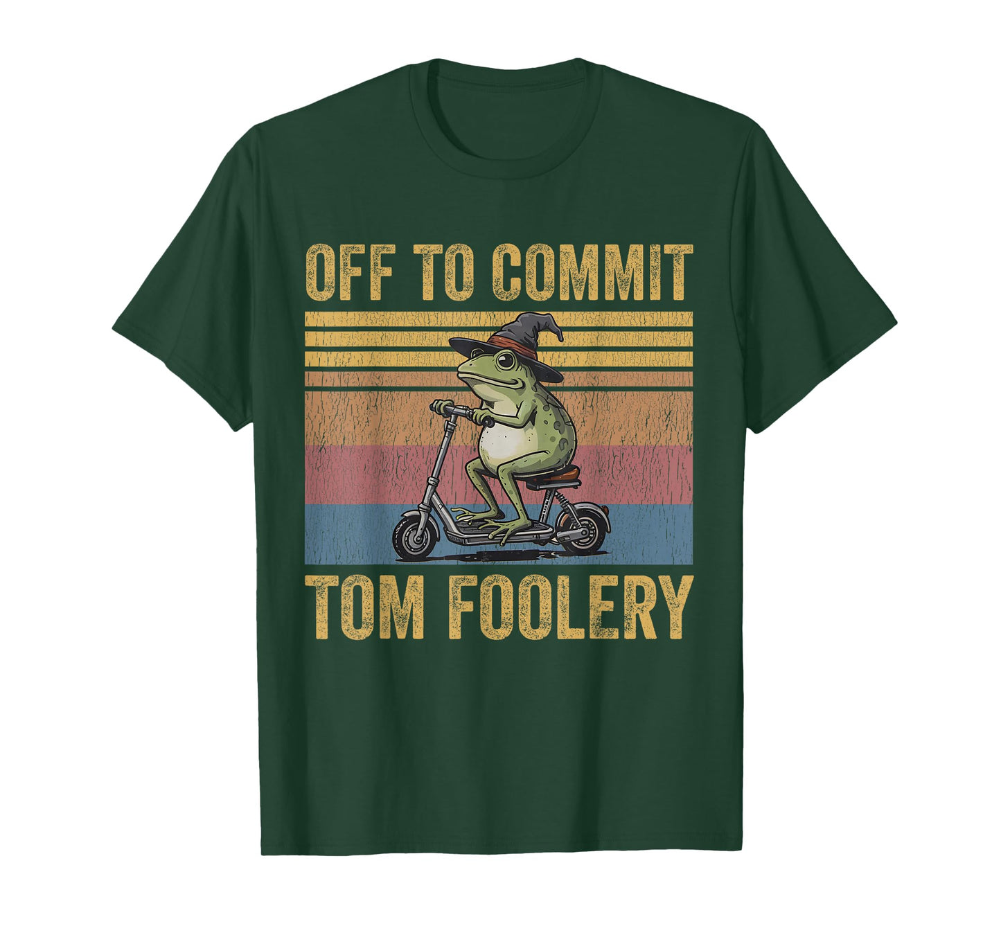 Off To Commit Tom Foolery Vintage Frog Toad Wizard T-Shirt