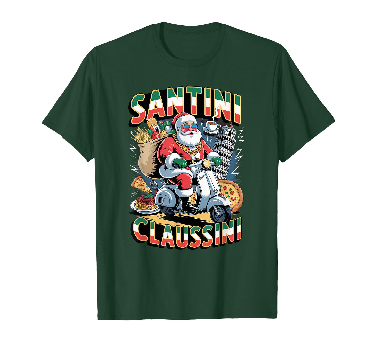 Italian Brainrot Christmas Santini Claussini Funny Santa T-Shirt