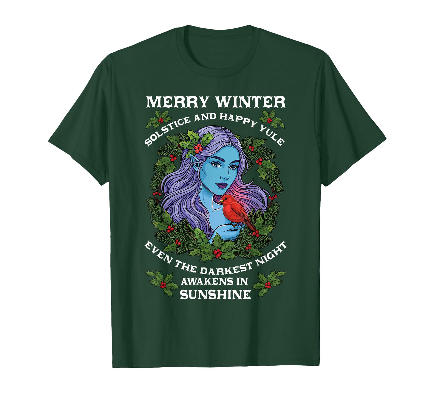 Merry Winter Solstice and Happy Yule Nordic Christmas T-Shirt