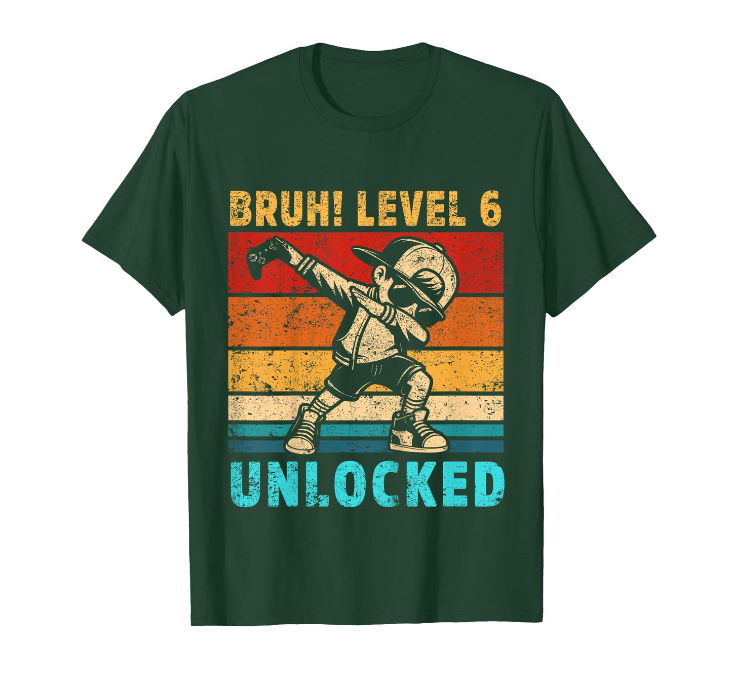 Kids 6 Year Old Birthday Dabbing Boy Bruh 6th level unlocked T-Shirt