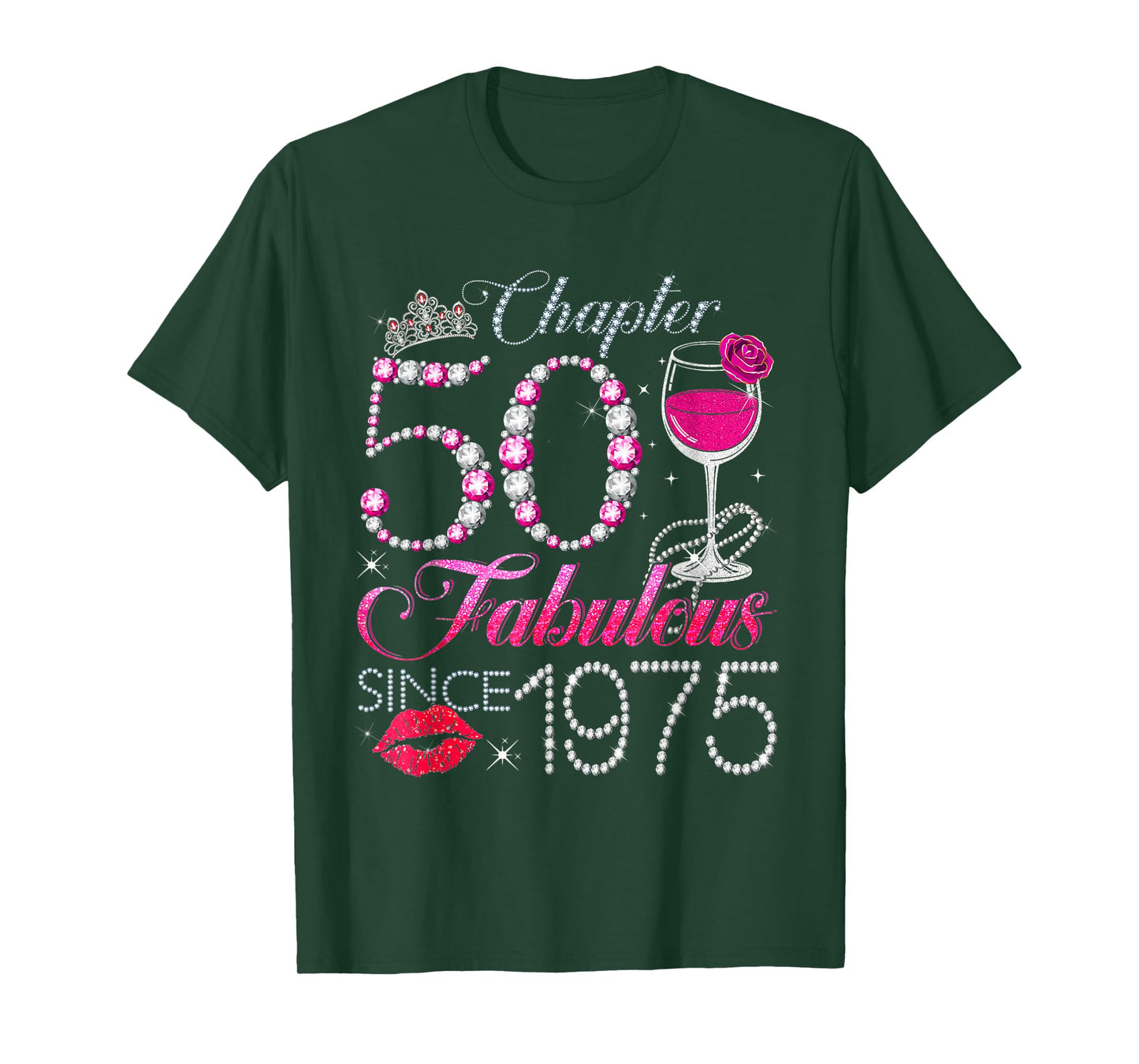 Chapter 50 Fabulous Since 1975 50th Birthday Queen Diamond T-Shirt