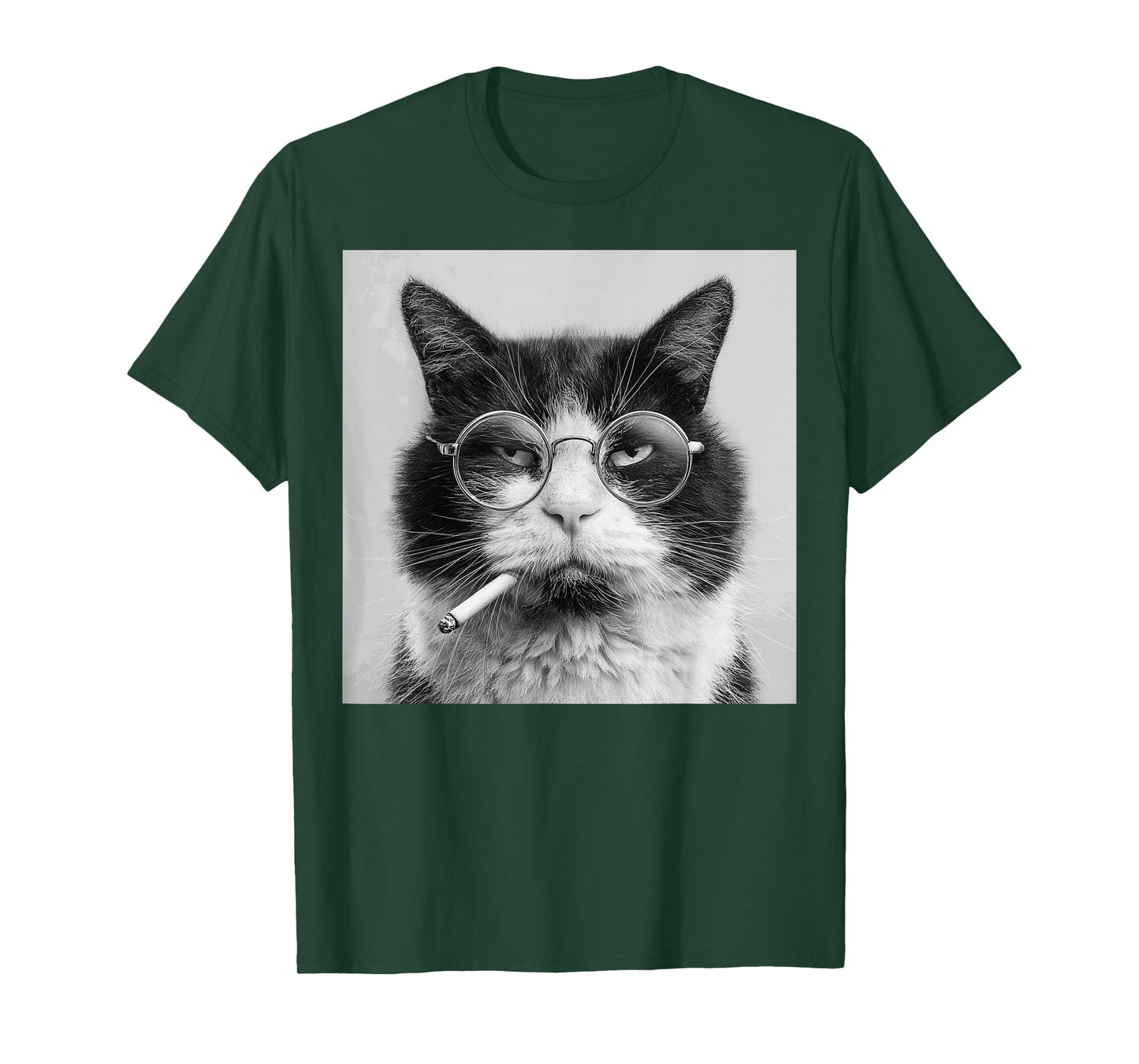 Funny Graphic Cat Smoking Adult Funny T-Shirt