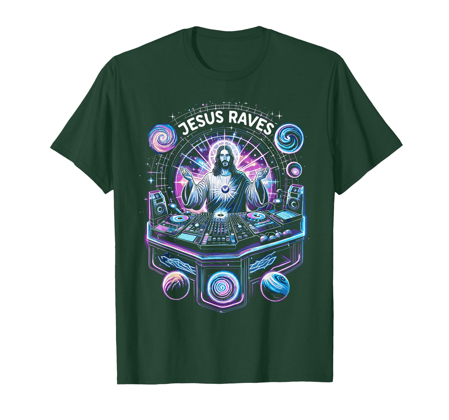 Jesus Raves, Divine Christian Techno DJ T-Shirt