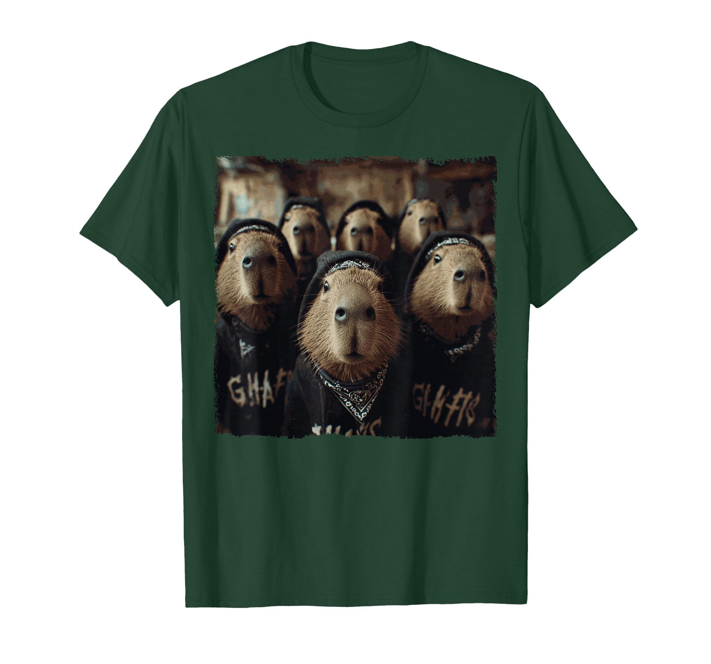 Funny Graphic Capybara Gangster Funny T-Shirt
