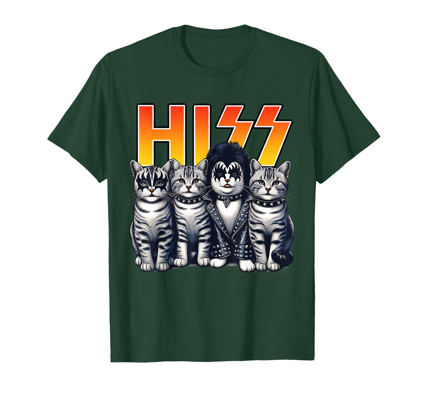 Cute Hiss Cats Rock Kittens Kitty Rocking Music Cat Lovers T-Shirt