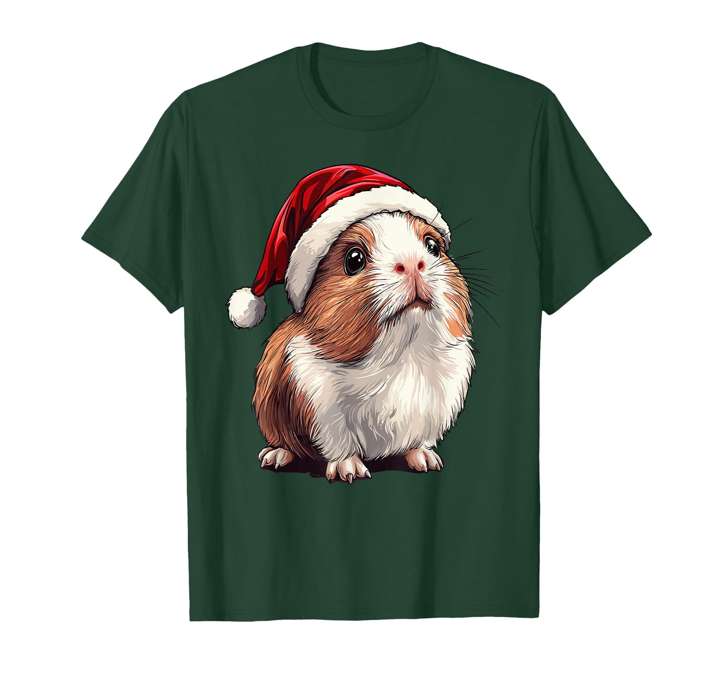 Xmas Guinea Pig Lovers Christmas Pajama Guinea Pig Santa Hat T-Shirt