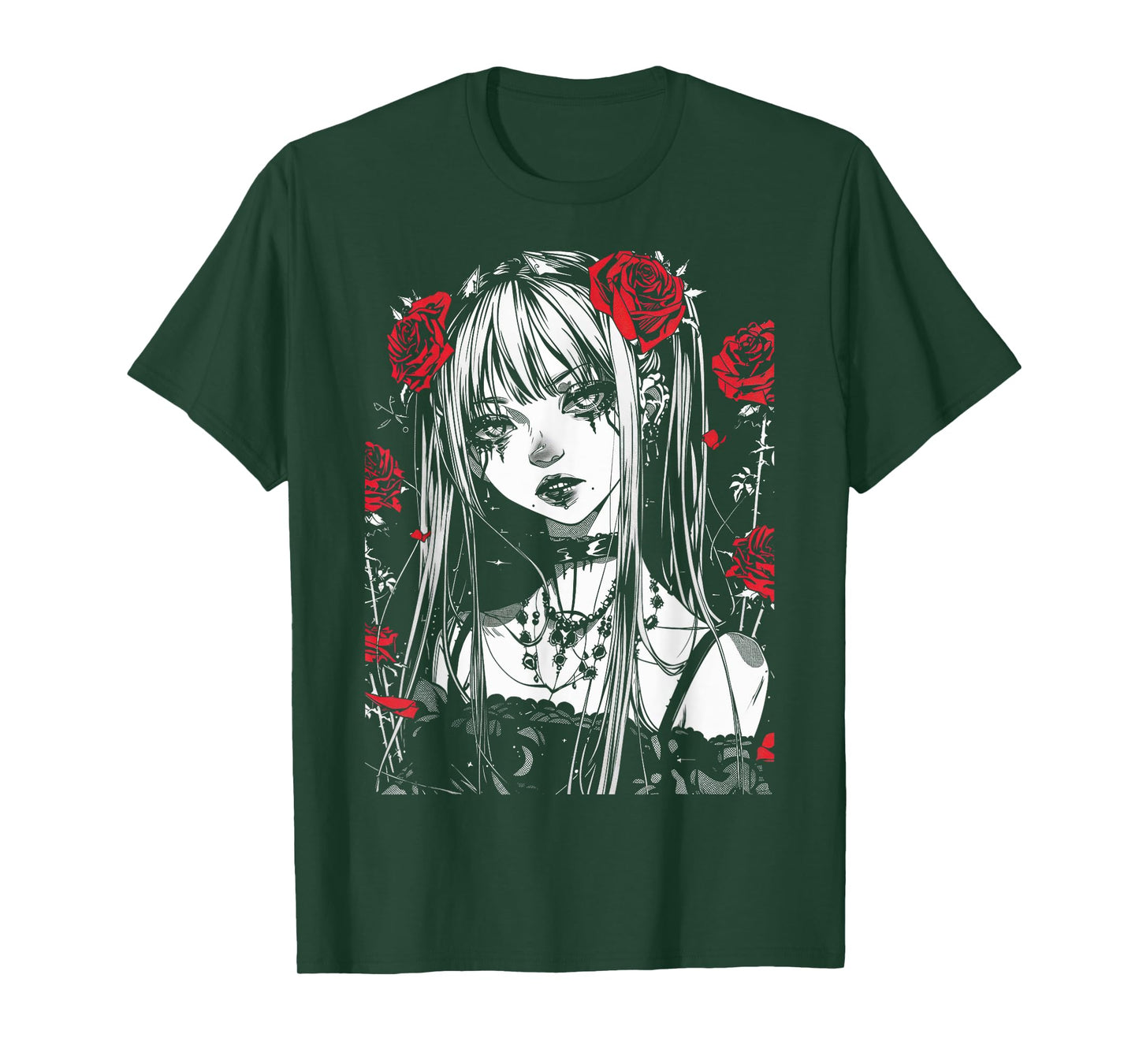 Anime Japanese Goth Cyberpunk City Feminine Art Aesthetic T-Shirt