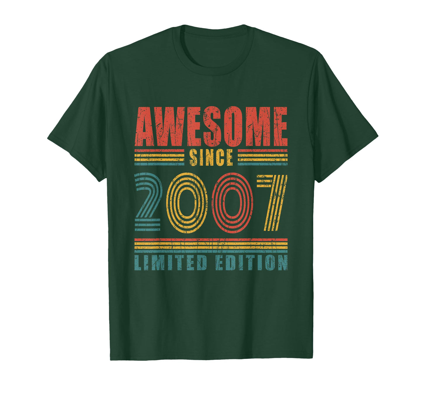 18th Birthday Awesome Since 2007 Vintage 18 Birthday T-Shirt