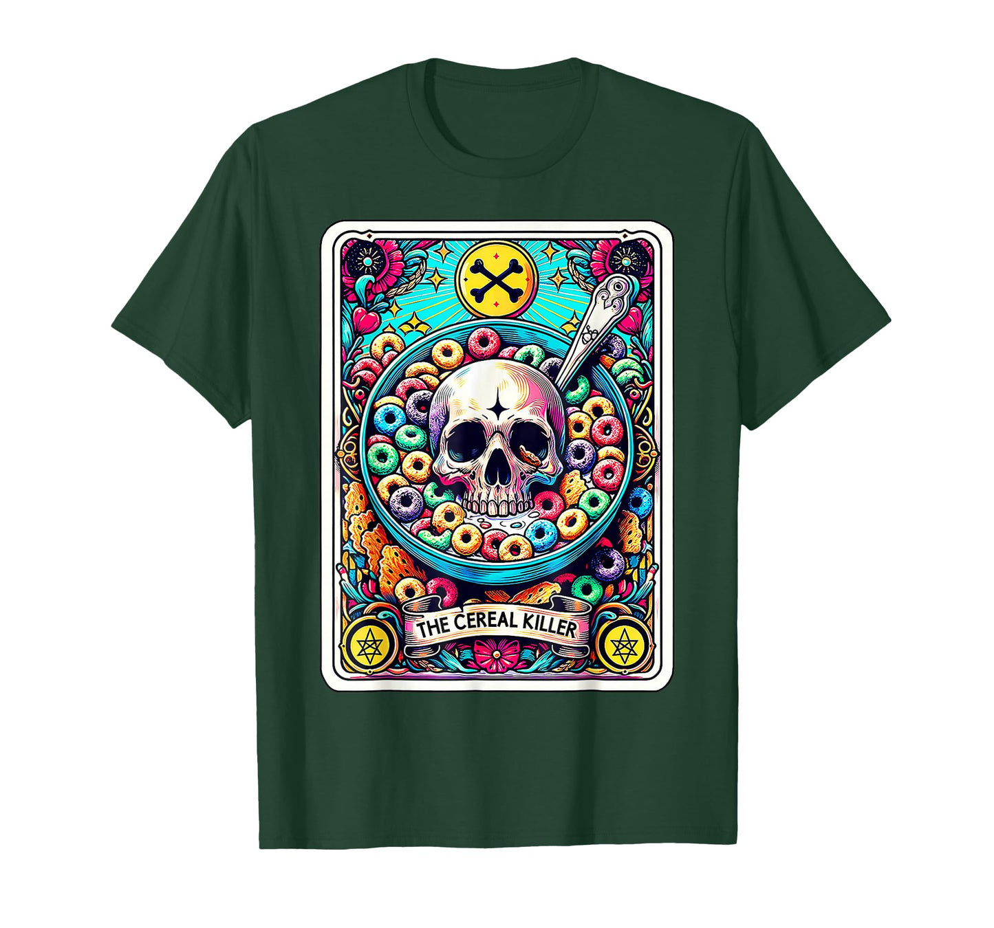 The Cereal Killer Tarot Card Funny Horror Halloween Costume T-Shirt