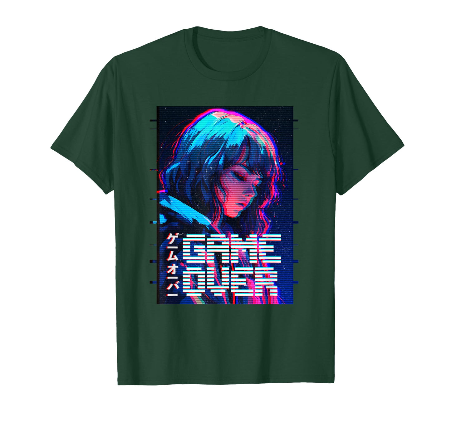 Game Over Sad Japanese Anime Girl Vaporwave Aesthetic T-Shirt