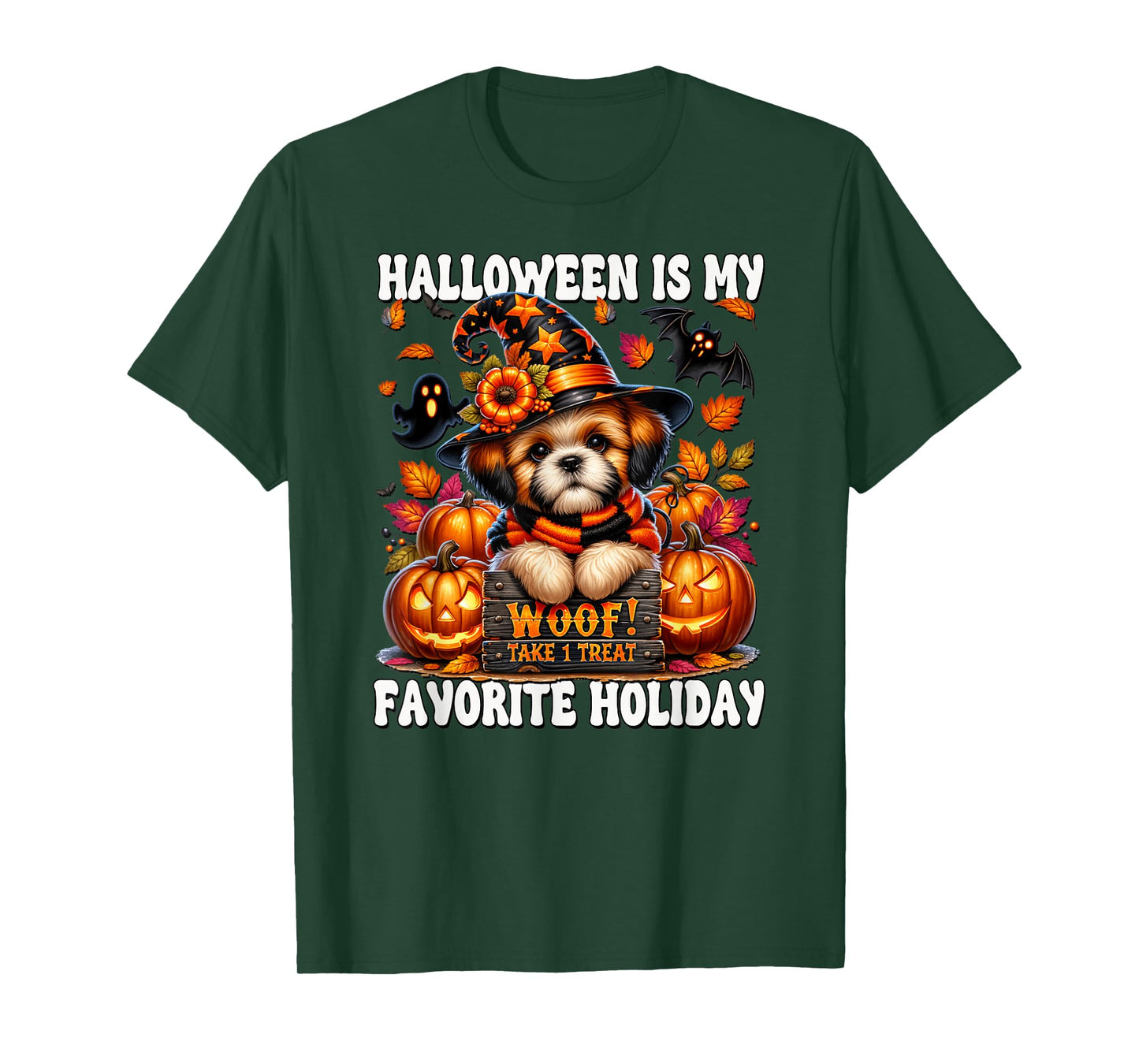 Halloween is My Favorite Holiday Graphic for Shih Tzu Mom T-Shirt