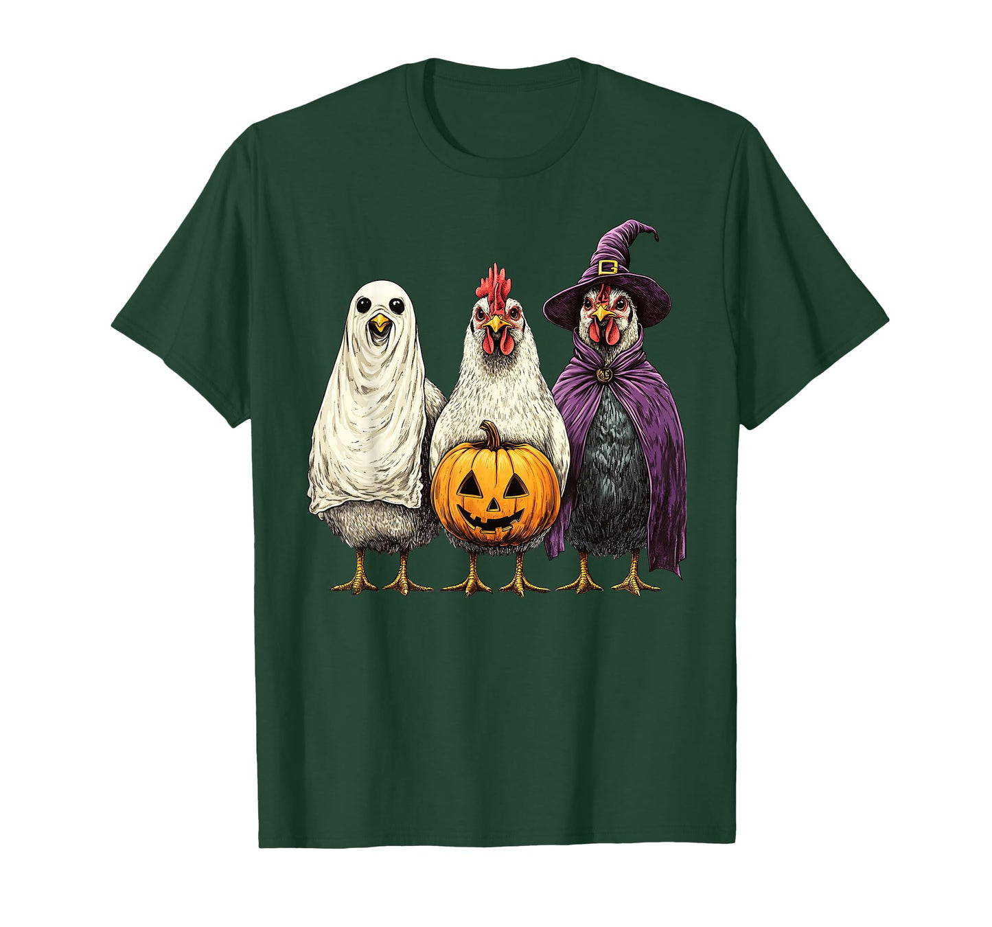 Poultrygeist Chicken Ghost Spooky Season Funny Chicken Witch T-Shirt