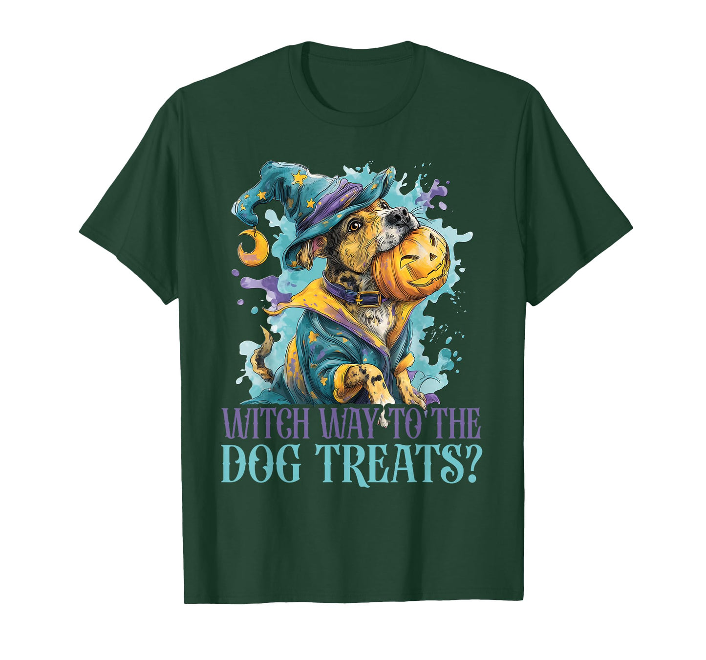 Witch Way to The Dog Treats? - Cute Dog Halloween T-Shirt