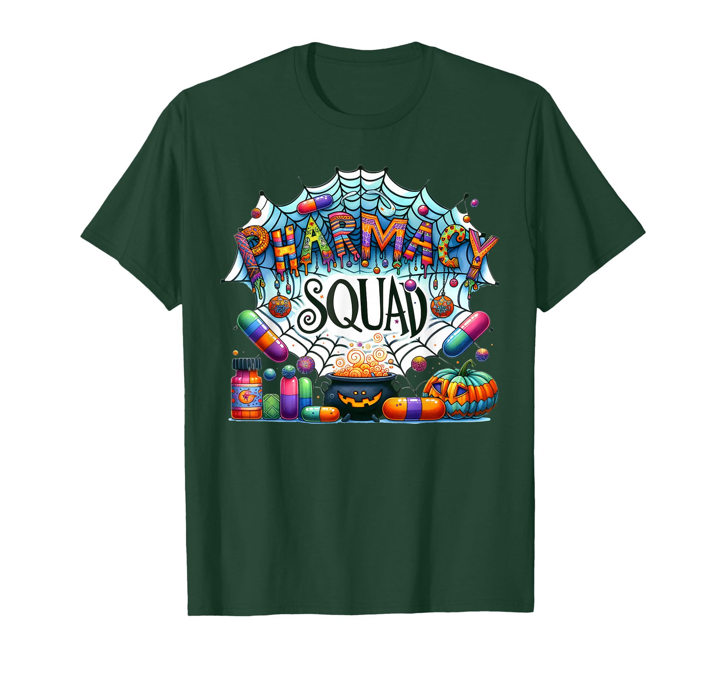 Funny Pharmacy Squad Technician Pumpkin Halloween T-Shirt