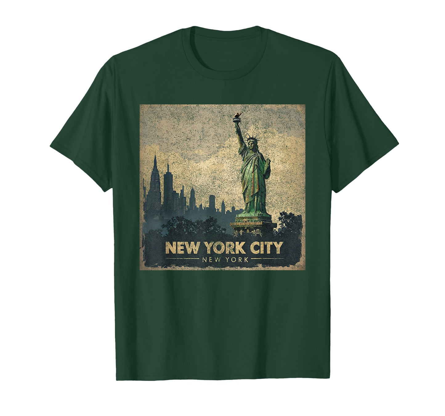 Retro Vintage NYC New York City skylines statue of liberty T-Shirt