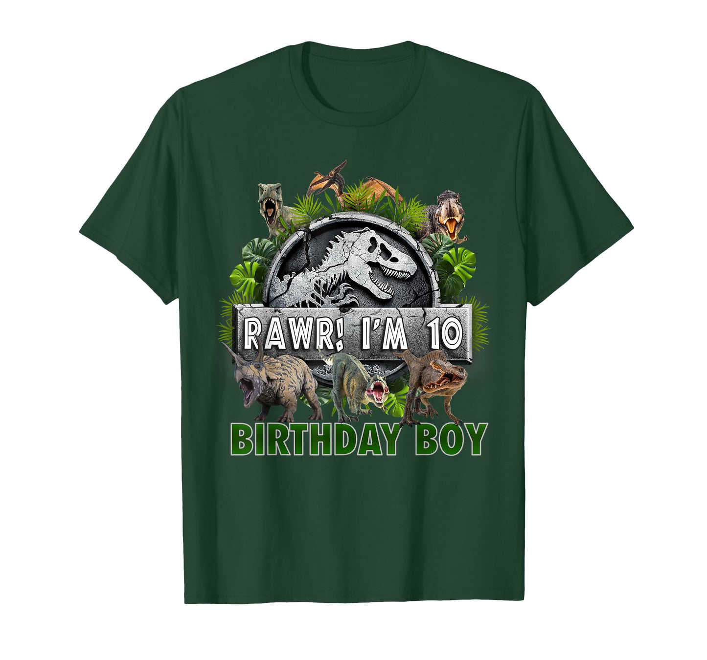 Kids 10 Year Old Shirt 10th Birthday Boy T Rex Dinosaur T-Shirt