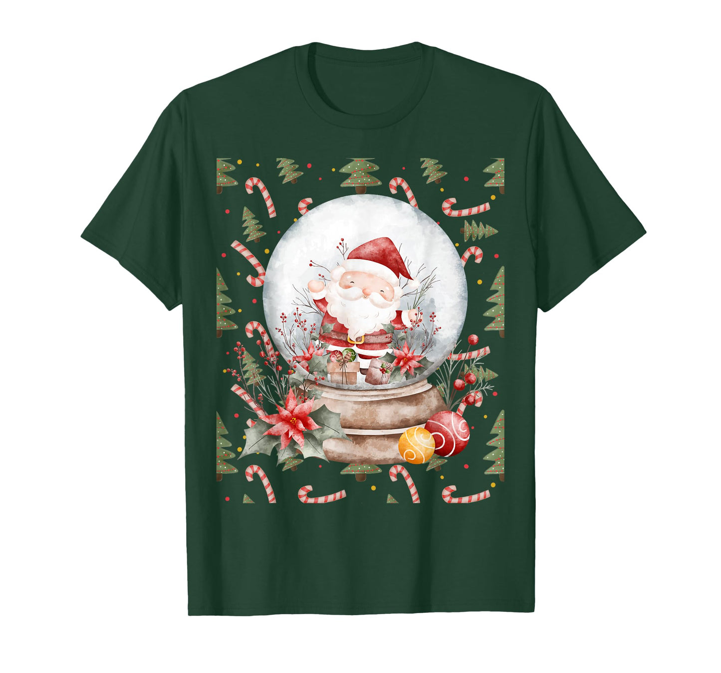 Christmas Happy Snow Globe Santa Festive Holidays T-Shirt