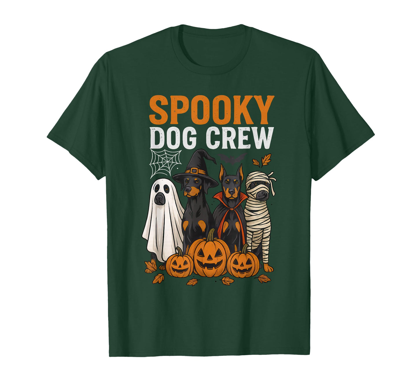 Spooky Dog Crew Halloween Costume Pumpkin Ghost T-Shirt