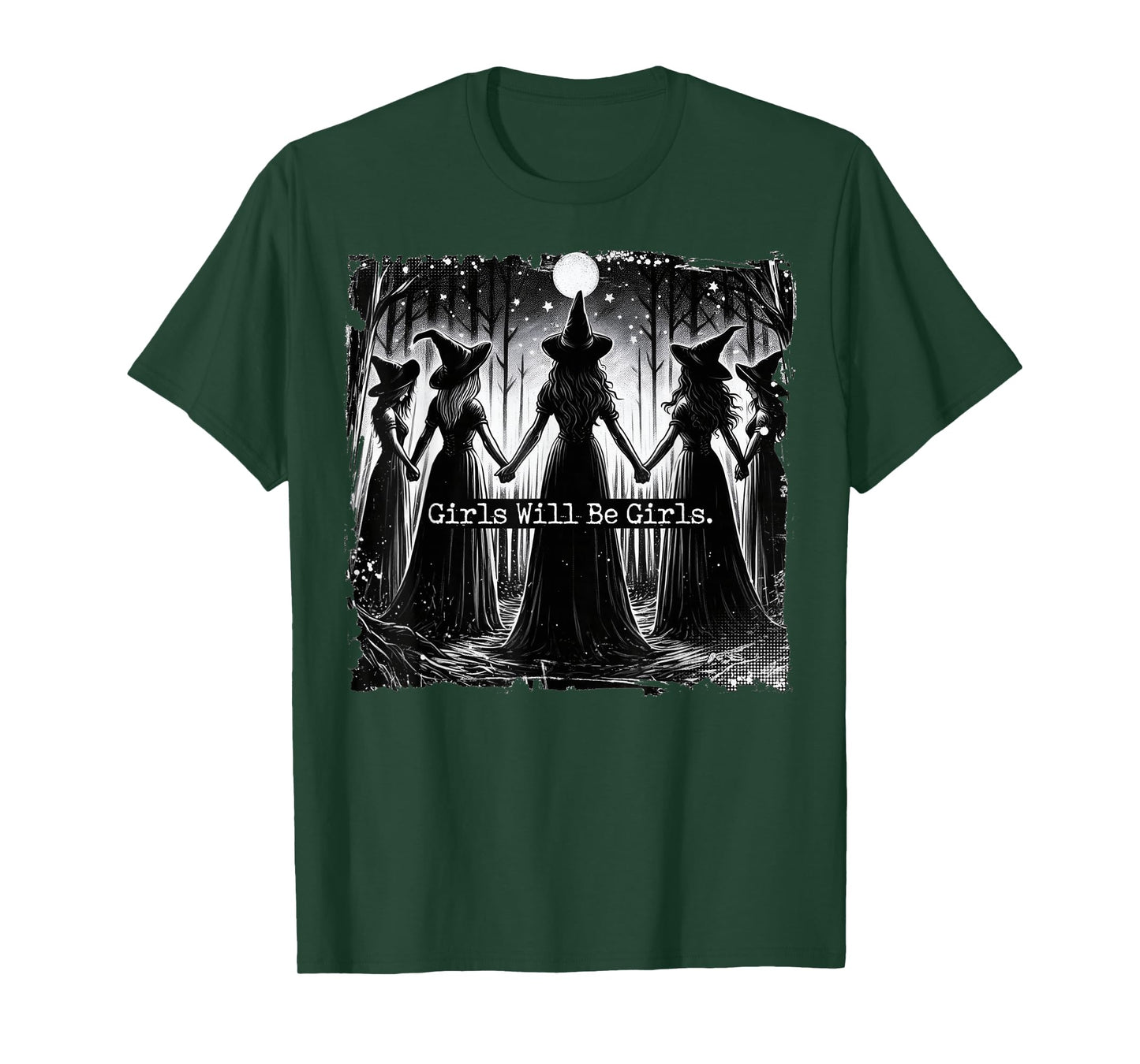 Halloween Spooky Witch Girl Will Be Girls Feminist Women T-Shirt