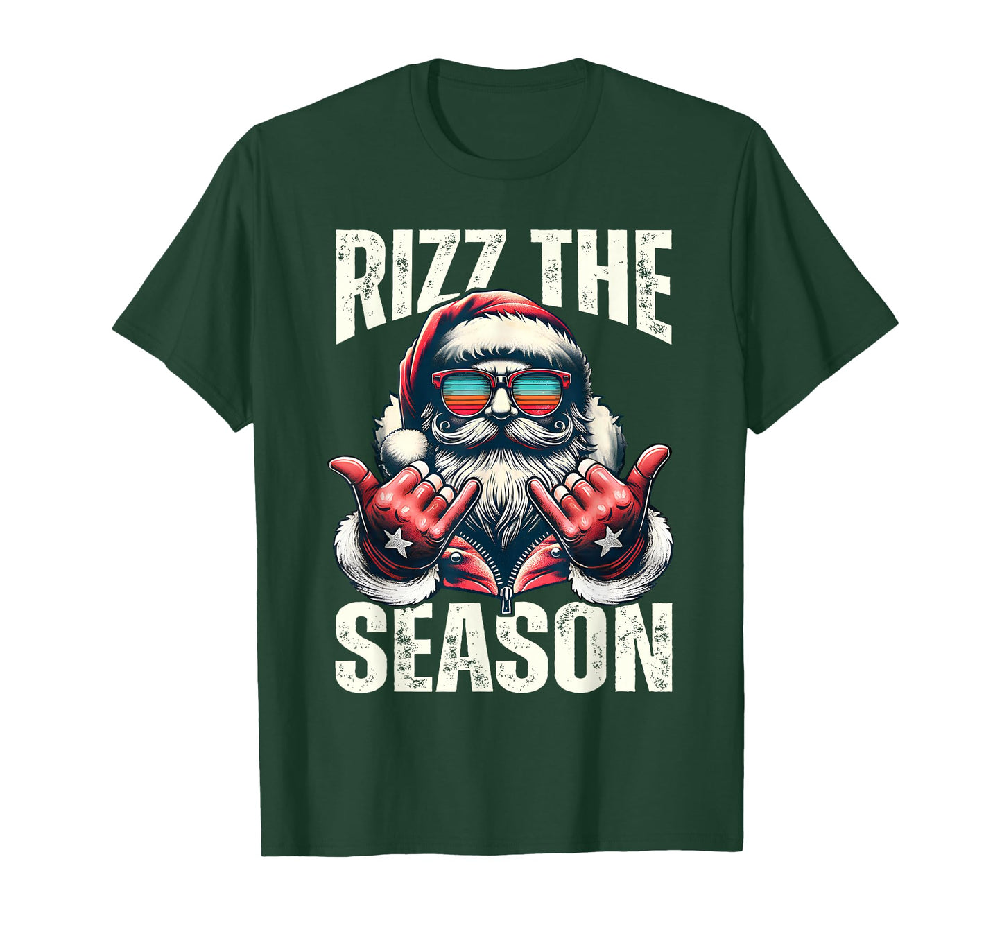 Rizz The Season Santa Sunglasses Christmas Pajamas Holiday T-Shirt