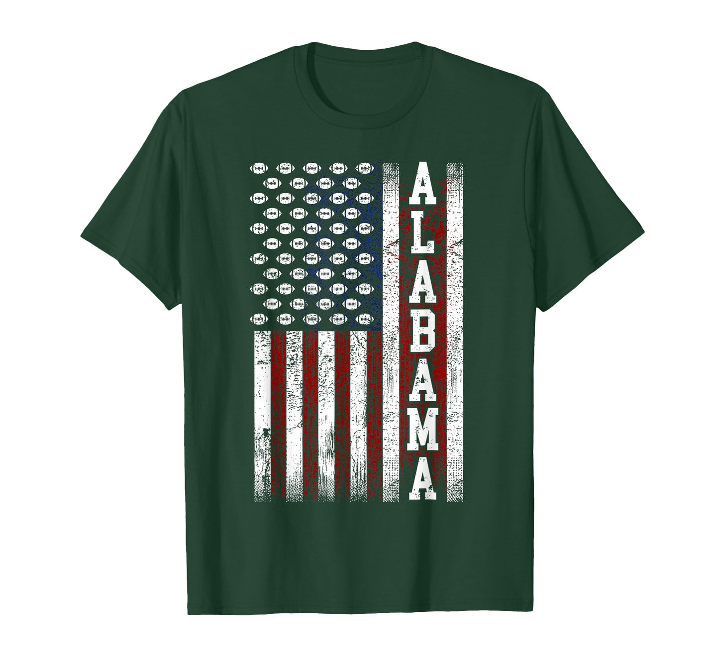 Patriotic USA Flag Alabama Football Season Party Men Women T-Shirt