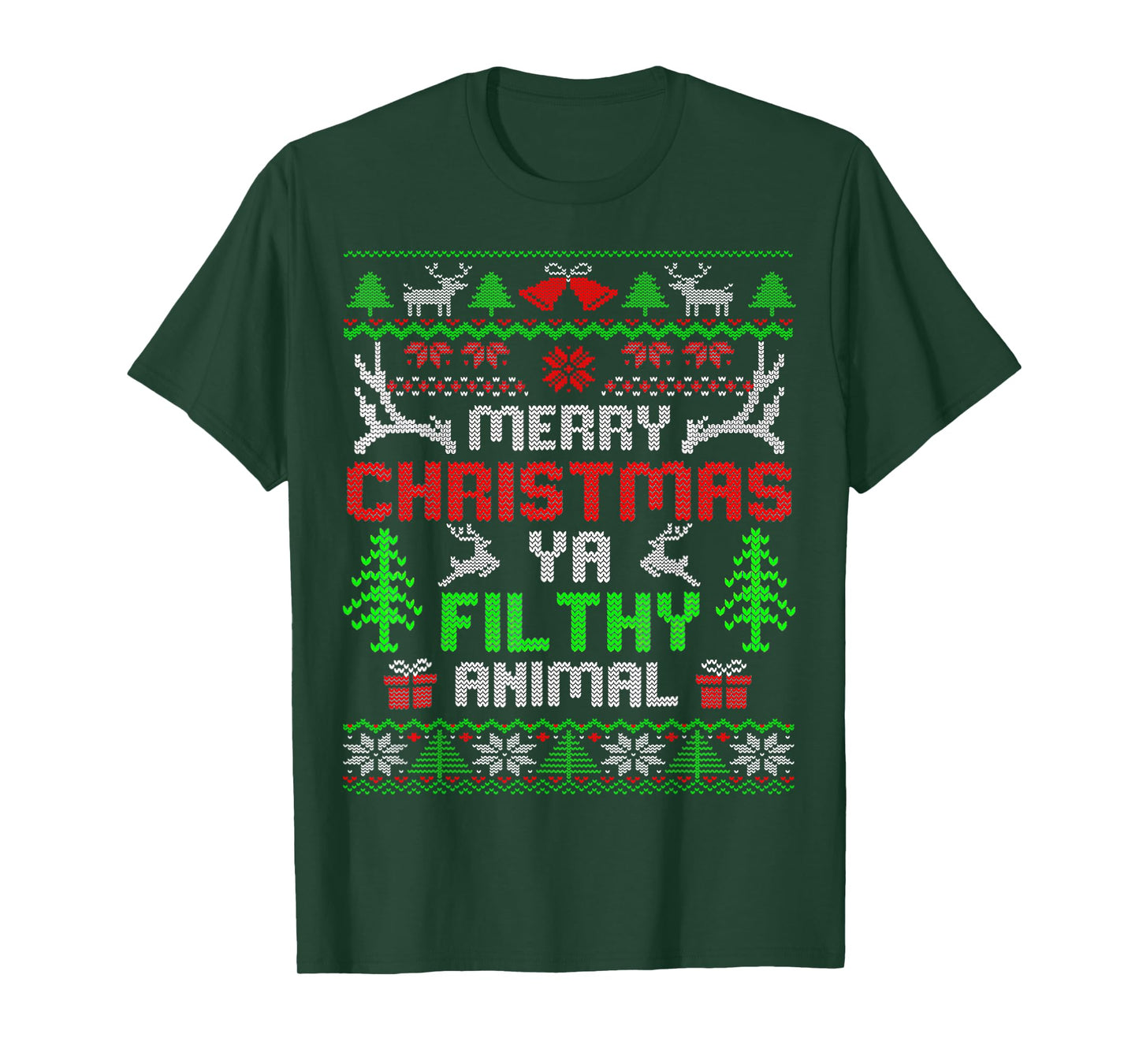 Merry Christmas Animal Filthy Ya Xmas Pajama T-Shirt