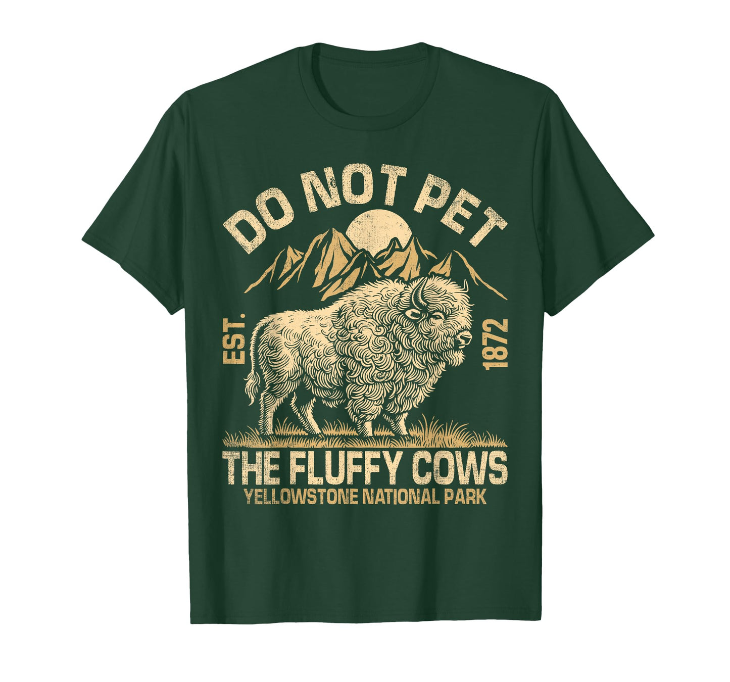 Vintage Do Not Pet The Fluffy Cows American Bison T-Shirt
