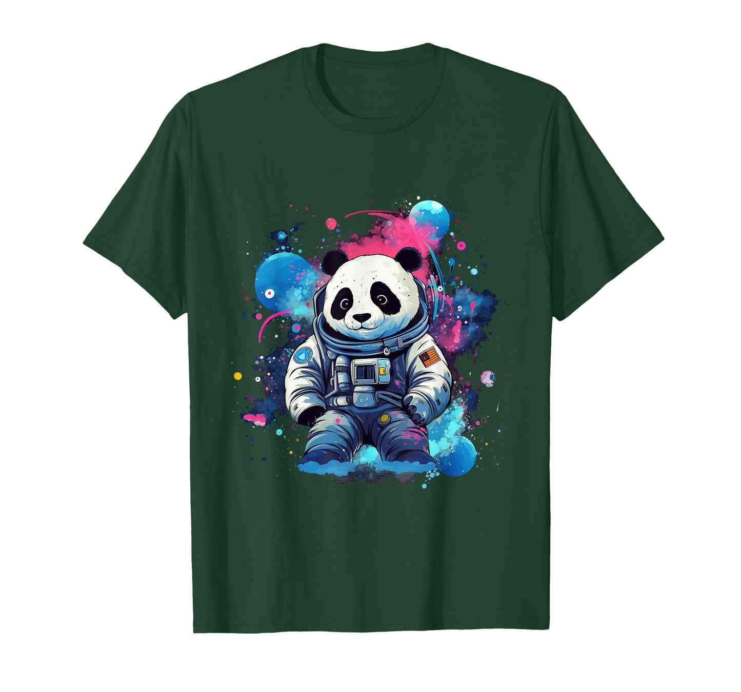 Panda Astronaut Floating Through Outer Space Pandas T-Shirt