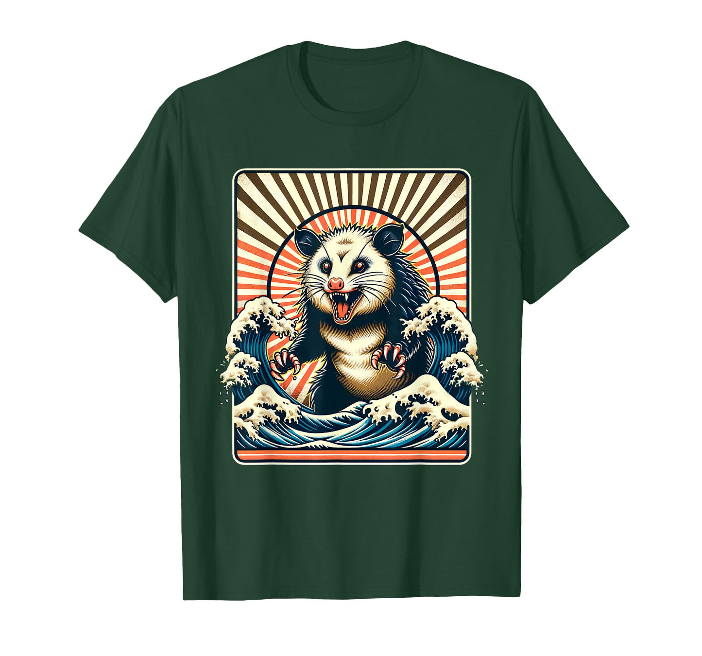 Opossum Japan Sun Wave Vintage Possum Monster T-Shirt