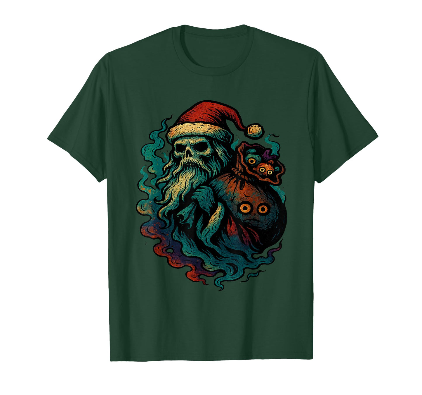 Scary Santa Creepy Skull Christmas Horror Holiday Gothic T-Shirt