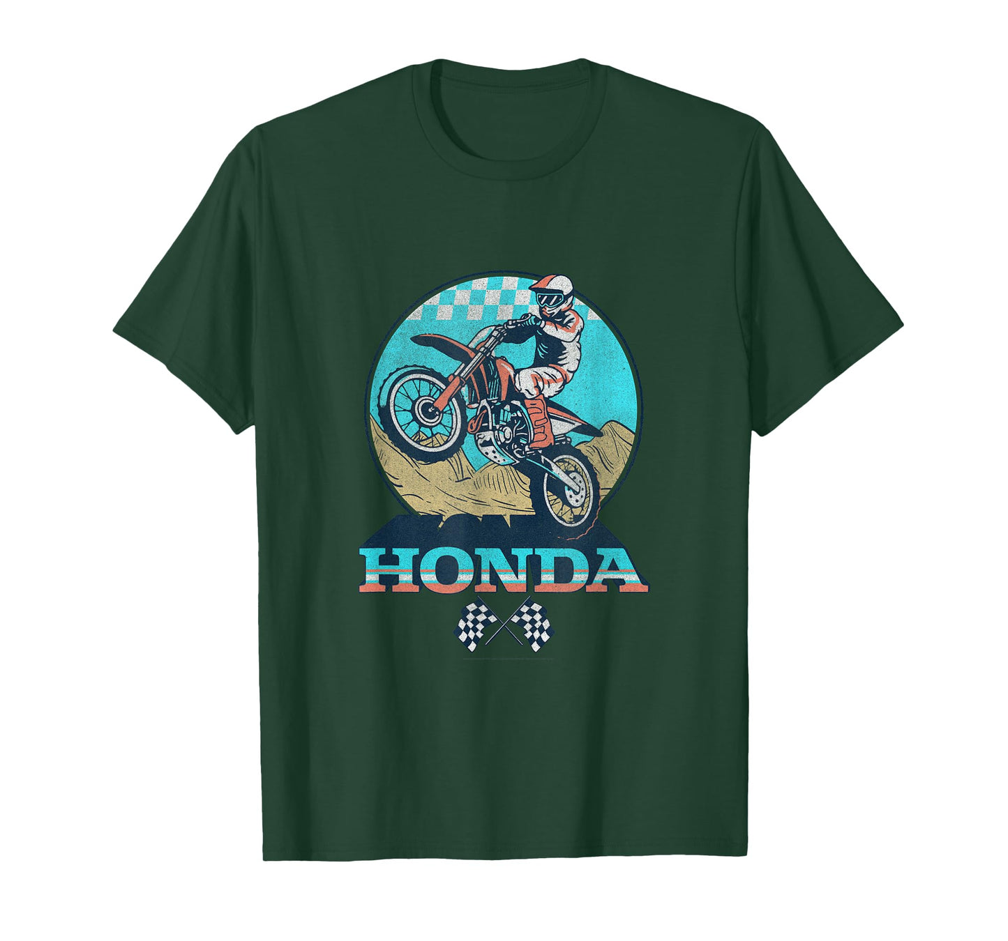 Honda Powersports Vintage Motorcycle Rider T-Shirt