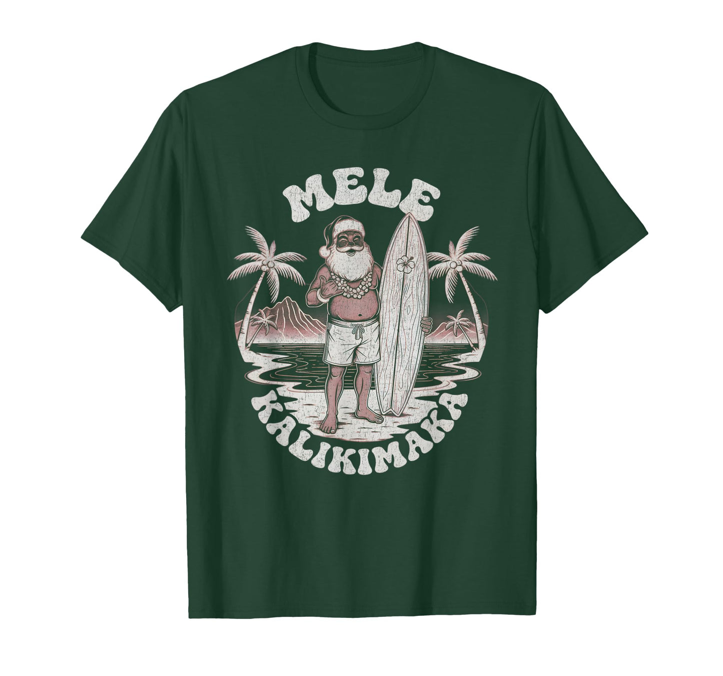 Hawaiian Santa Mele Kalikimaka Christmas Shirt Hawaiian T-Shirt