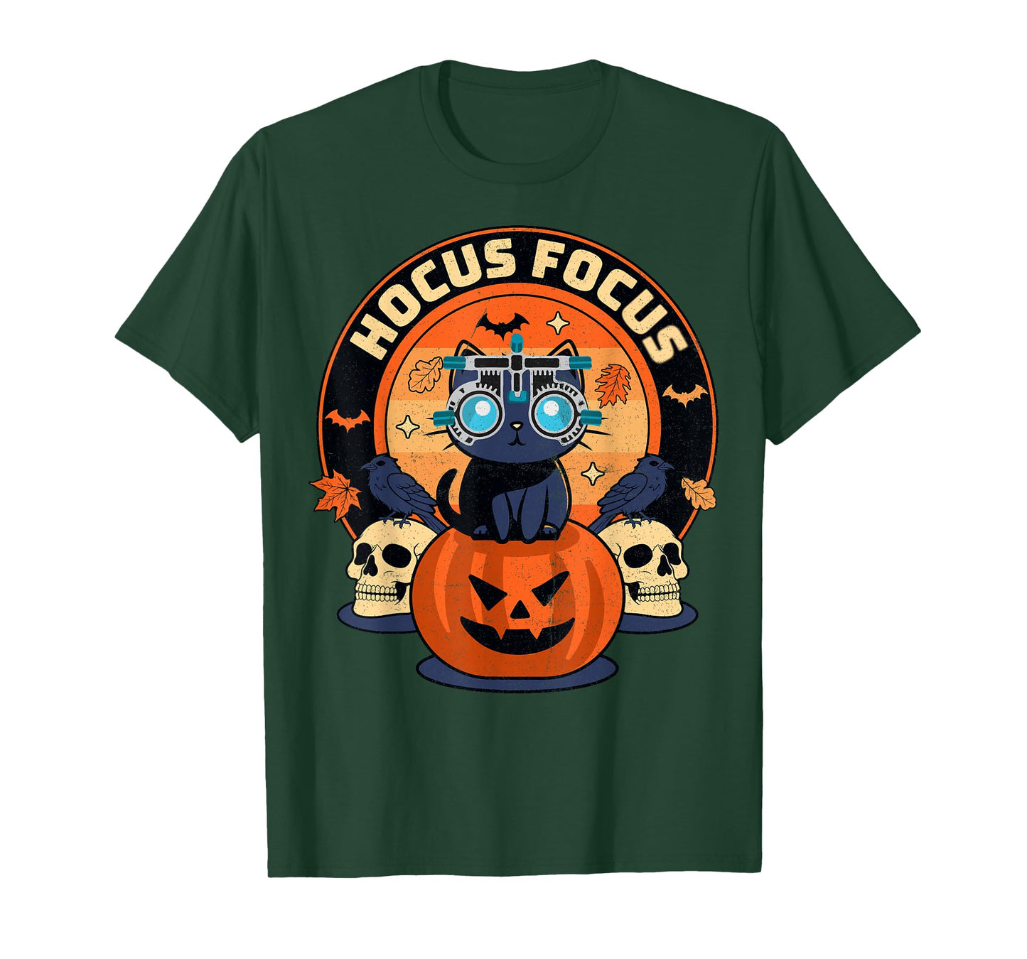 Hocus Focus Optometry Halloween Optometrist Eye Doctor Cat T-Shirt