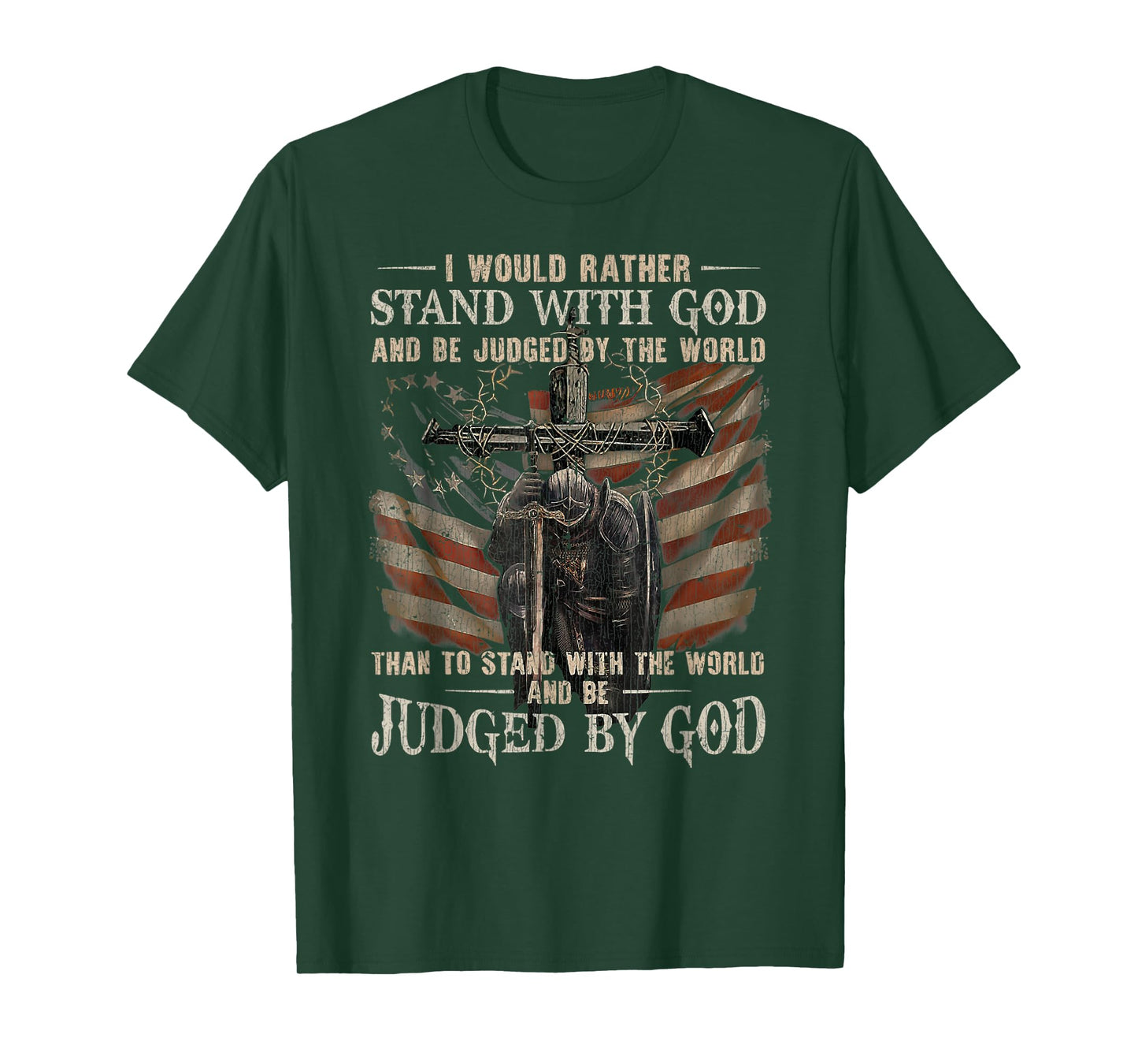 Vintage I Would Rather Stand With God And Be Judged By The W T-Shirt