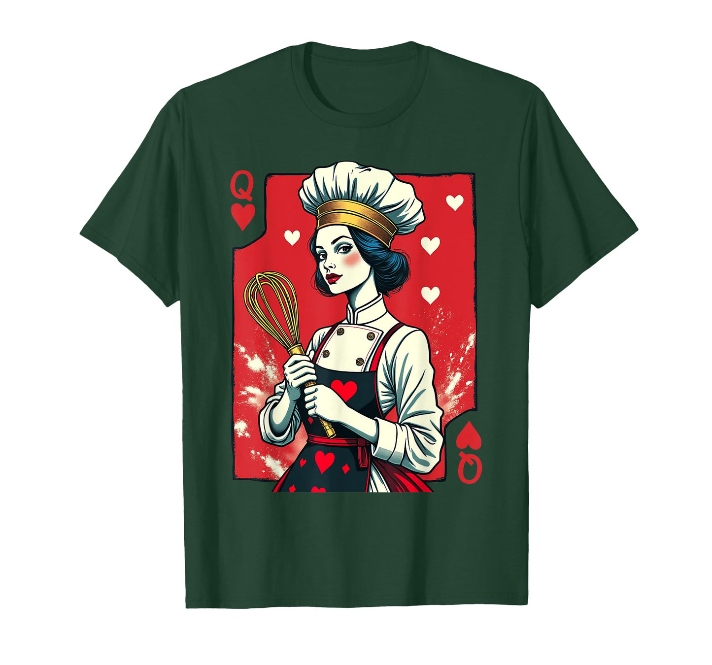 Baking Queen Of Tarts Playing Card Baker Cupcakes Whisk T-Shirt