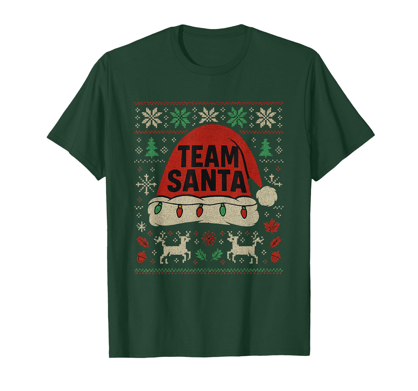 Team Santa Hat Christmas Squad Family Group Matching Pajamas T-Shirt